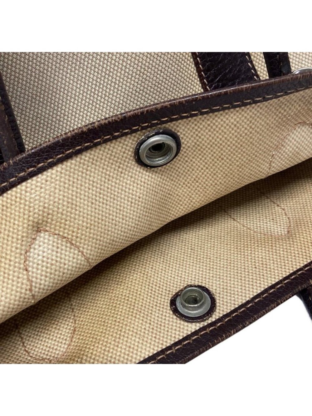 Hermes Tote Bag Garden Party TPM Ivory Dark Brown Silver Leather - Picture 12 of 15